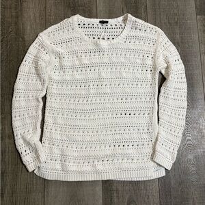 🤍NWT Talbots White Crochet Crew Neck Sweater🤍